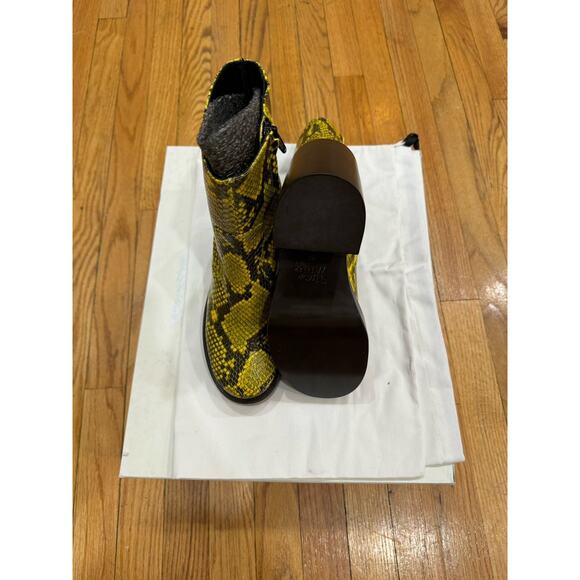 SIMON MILLER Raid Snakeskin Embossed Platform Ankle Boot - Yellow Size 37 - Picture 9 of 10